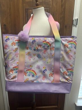 Igloo Pastel Lavender Rainbow Care Bears Print Tote